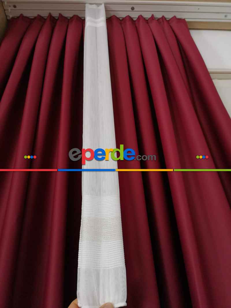 Oturma Odası - Bambu Vakko Enine Bantlı Tül Krem - Altın