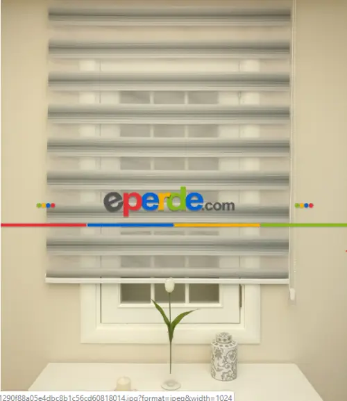 Gri Geniş Pilise Zebra Perde