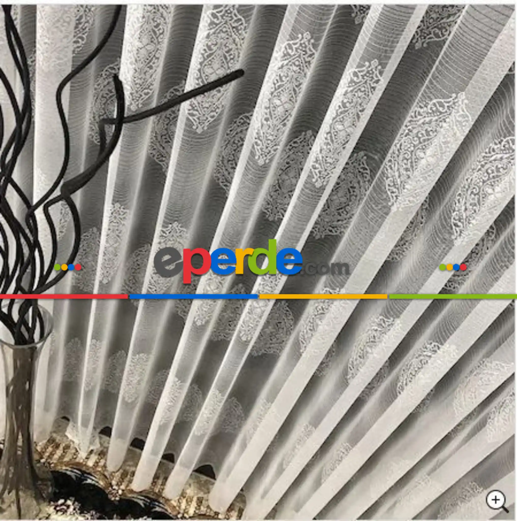 Serpme Damaks Desen Jakar Örme Tül