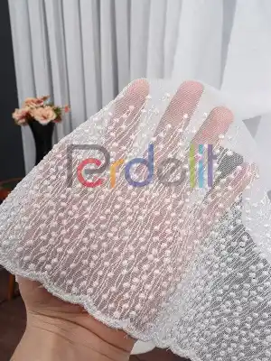 Etek Ucu Nakış İşlemeli Tül Perde
