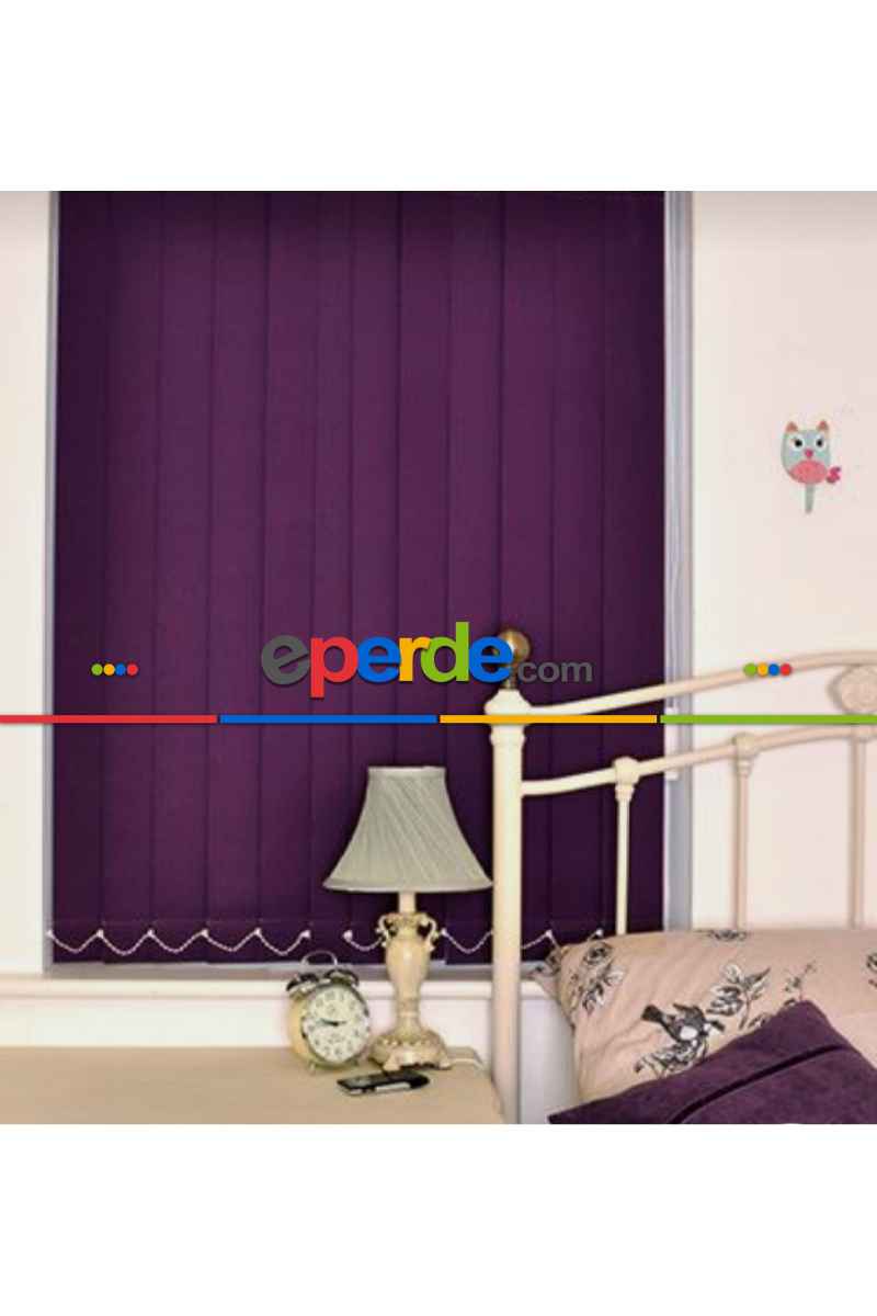 Mor Dikey Kumaş Perde
