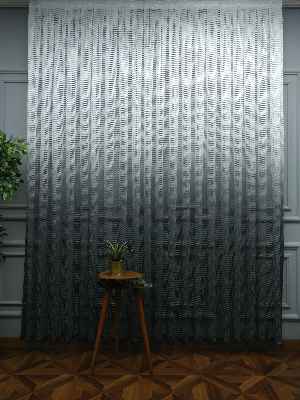 Degrade Geçişli File Tül 1.kalite Son Trend !!!- Ekru-Antrasit