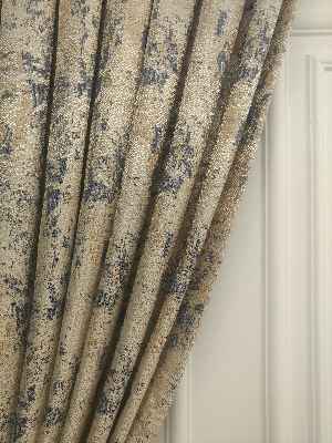 Antrasit Gri Bej Tonlarında Desenli Jakar Fon Perde En 150 Cm