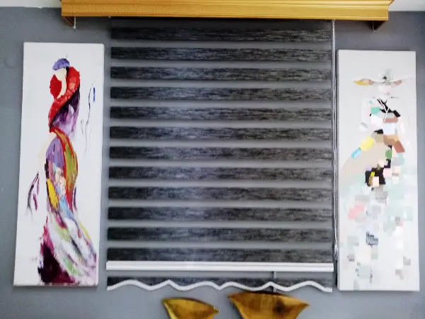 Bambu Zebra 2021 Sezonu Siyah-gri Kırçıllı A Kalite Bambu Zebra Perde- Siyah