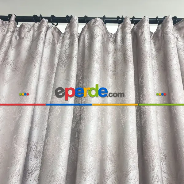 Yatak Odası - Geniş Enli Jakarlı Dokuma Salon Yatak Odası Lüks Perde