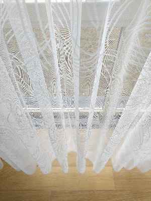 Mutfak - Örme Fransız Dantel 2021 Tül Perde- Ekru