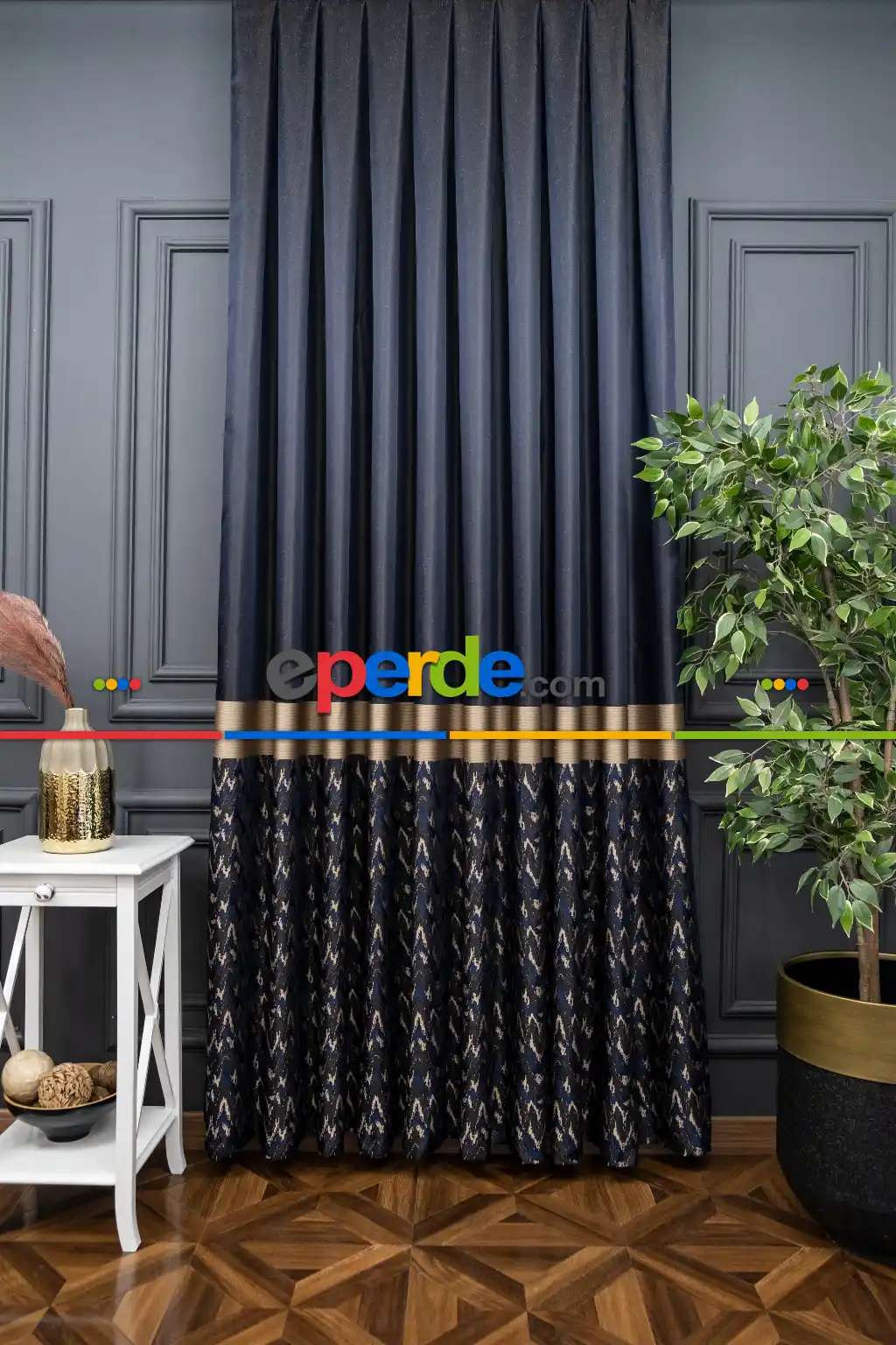 Outlet Dökümlü Jakarlı Modern Desen Fon Perde 1.kalite 100 Cm X 256 Cm