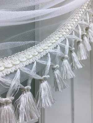 Kampanyalı Saçak Dahil Fiyat - Düz Tül Kruvaze Perde- Ekru