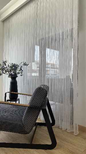 Mutfak - Düz Çizgili Tül - İnci Tül - Dönergücü- Ekru