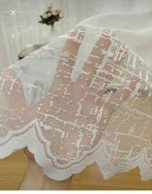 Örme Şantuk Keten Natural Desen Fransız Dantel Tül Perde