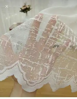Örme Şantuk Keten Natural Desen Fransız Dantel Tül Perde