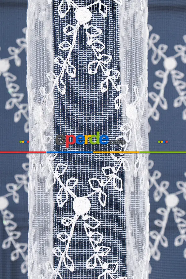 Balık Ağı Brode İşlemeli Tül Perde