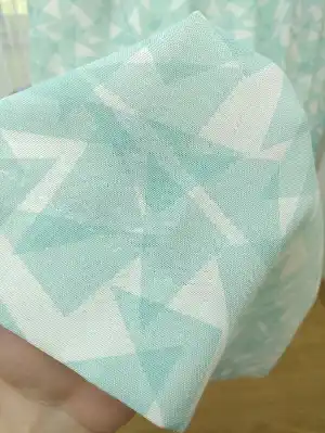 Geometrik Desenli Fon Perde ( Leke Tutmaz )- Su Yeşili