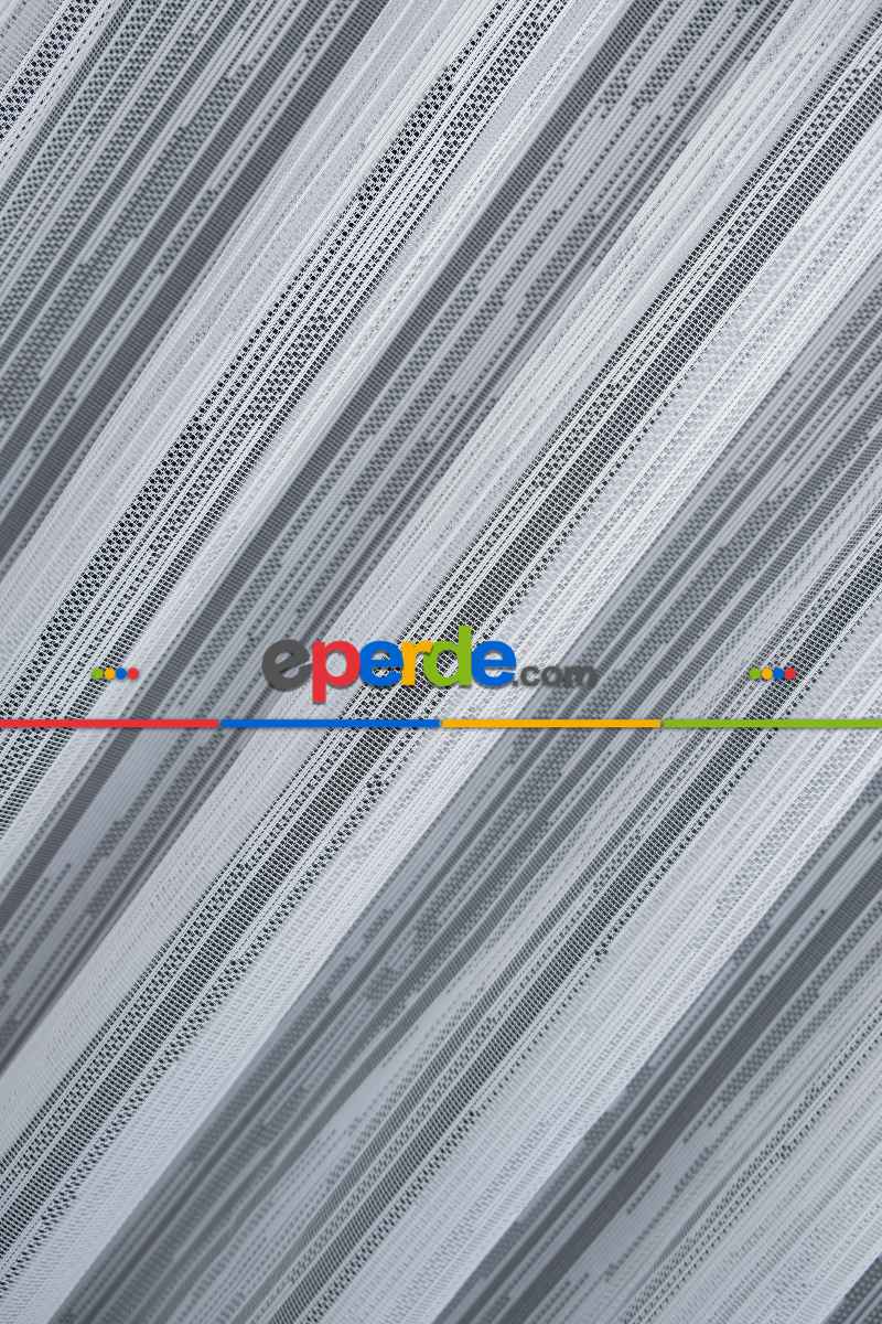 Taç Tül Perde - Kırık Çizgi Desen - Spor Model Örme Tül