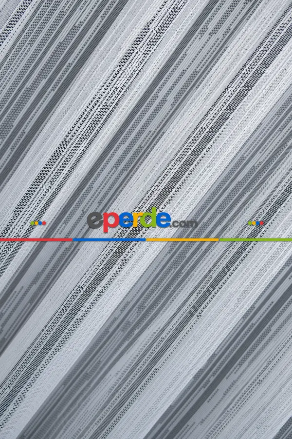 Taç Tül Perde - Kırık Çizgi Desen - Spor Model Örme Tül