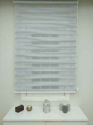 Gri Mutfak Perdesi Mekanizmalı Zebra Perde Plise- Gri Koyu