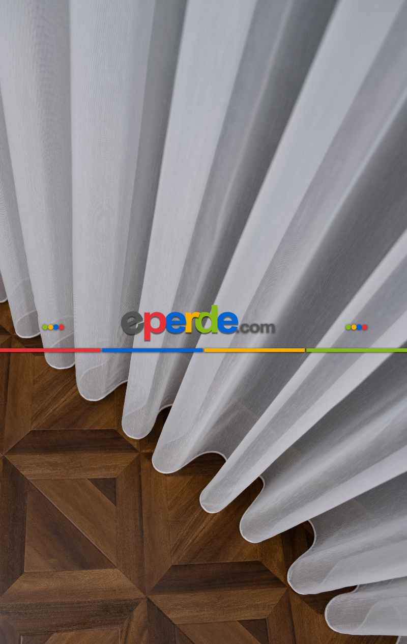 Hafif Düz Keten Tül Çok Dökümlüdür - İtinalı Dikiş - S Pile - Kurşunlu Tül