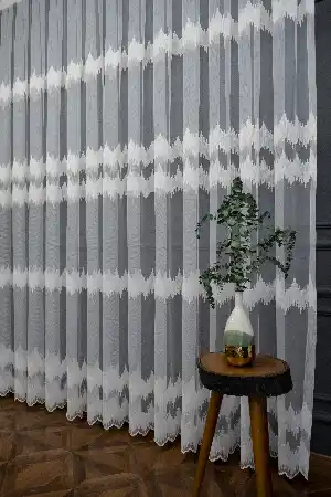 Brillant Tül Zigzag Desen Modern Tarz Moda Yeni Salon Tül Nakış İşlemeli Tül