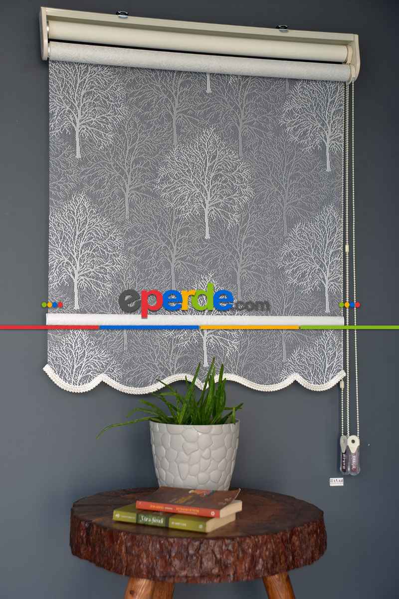 Halim Perdesan Dacuz-203 Beyaz Renk Etekli Veya Eteksiz Çift Mekanizmalı Tül Stor Perde