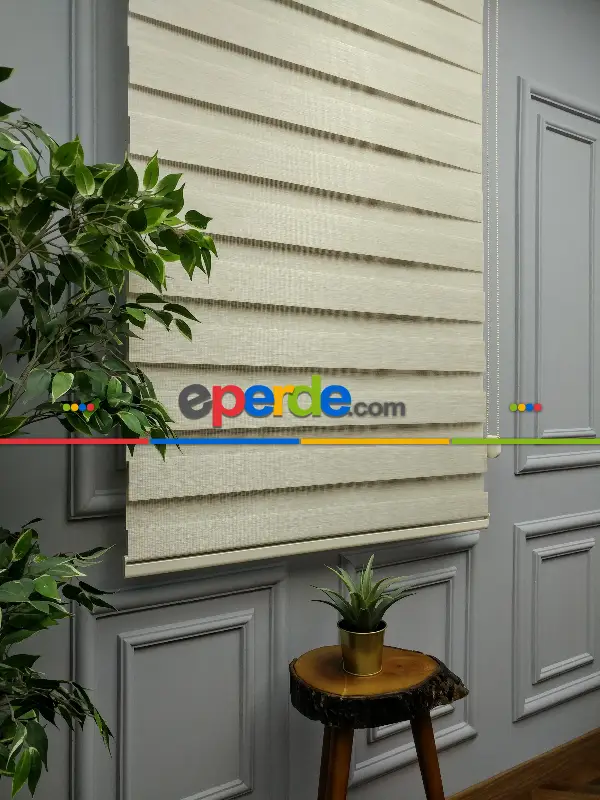 Salon Zebra Perde - 2021 Sezonu - Zebra Perde - Bambu Zebra Perde- Bej