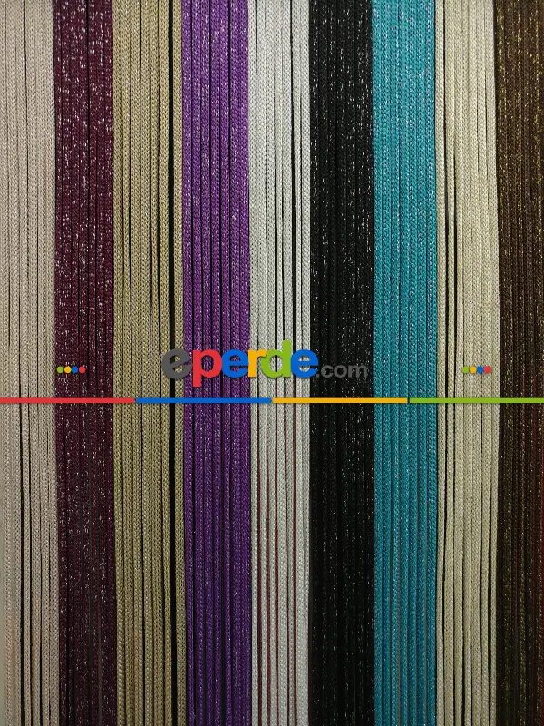 İp Perde - Siyah Jumbo Simli Zincir Serisi İp Perde- Siyah