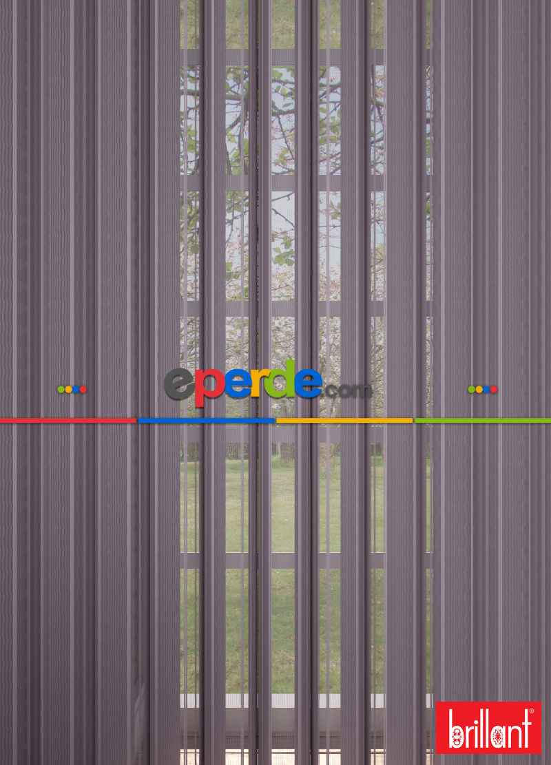 Brillant Akıllı Tül Perde Lila Renkli Tül Dikey Zebra Perde Düz 1. Kalite