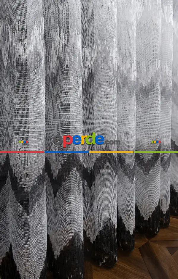 Salon Tül - Harmony Tül Yeni Tasarım Renkli Gri Antrasit Füme Tül