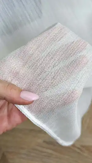 Ekru Bambu Keten Büzgülü Ekstraforlu Tül Perde