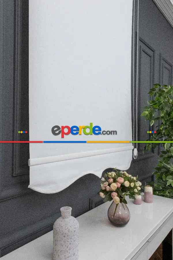 Salon - Stor Perde Düz Pvc Mat Stor Güneşlik 1 Kalite Yıkanabilir Ekru