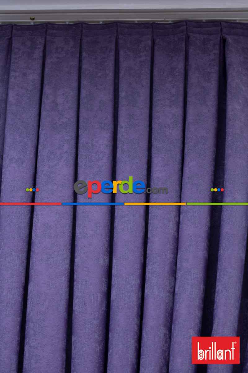 Yatak Odası - Brillant Jakar Fon Perde(Dökümlü Fon )- Mor-leylak