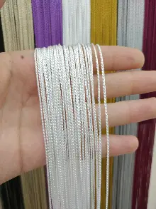 Beyaz Rengi İp Perde İnce Zincir Serisi- Beyaz