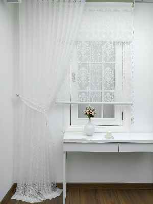 Ekru Kdk Örme Tül Fon Perde- Ekru