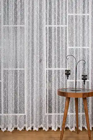 Kuru Ağaç Dalı Brode İşlemeli Tül Perde