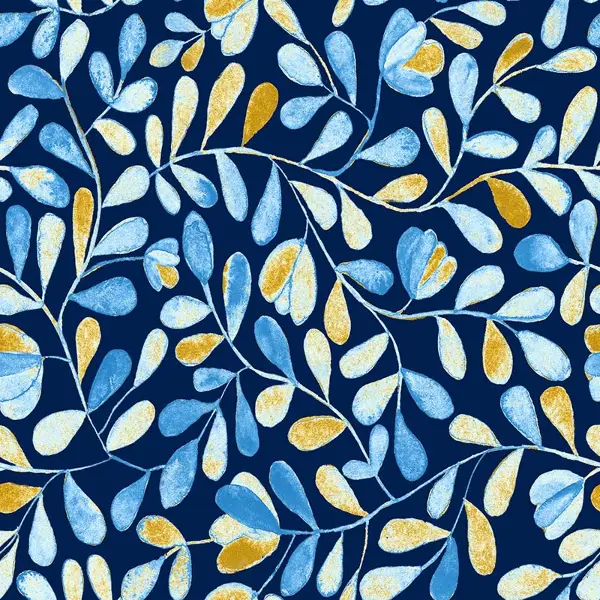 Yaprak Desenli Fon Perde Evm785 Kumaşı Kalındır Duck Bezi Değildir- Lacivert-Mavi Açık- Çok Renkli 3