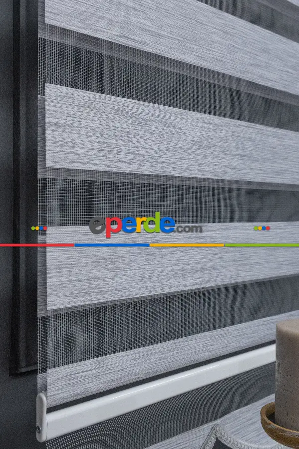 Gri Bambu Zebra Perde 110x200