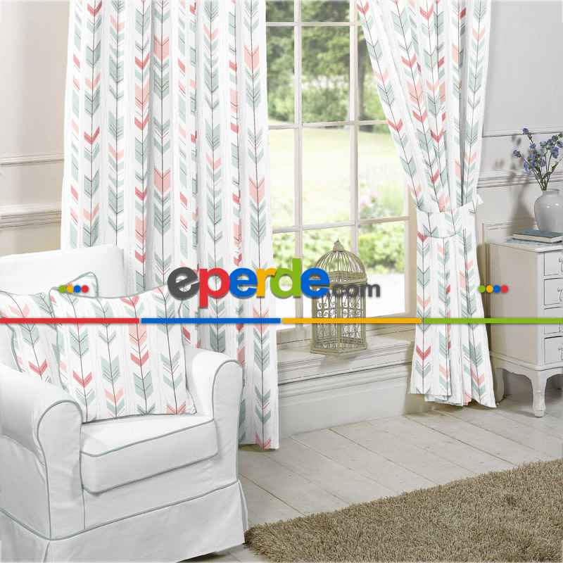 Oklu Fon Perde Evim 233 Kumaşı Kalındır Duck Bezi Değildir