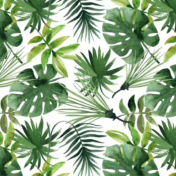 Tropikal Desenli Fon Perde K521 T - Kumaşı Kalındır Duck Bezi Değildir.- Yeşil-Beyaz-Çok Renkli