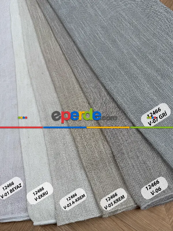 Etek Ucu Damask Nakışlı Düz Tül Perde, Özel Dokuma Premium Seri