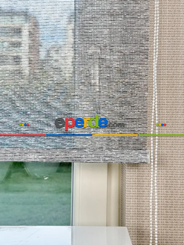 Salon Gümüş Simli Siyah Çizgili Tül Stor Perde, Standart Metal Kasalı Yüksek Kalite Kornişe Kolay Montaj Seçenekli