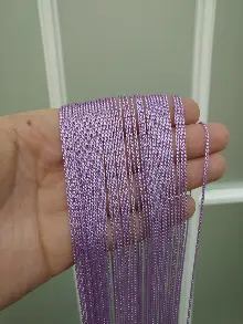 İndirim..ince Zincir Serisi İp Perde (beyaz, Krem, Gri, Kırmızı, Bordo, Siyah, Mavi, Pembe, Sarı)- Lila