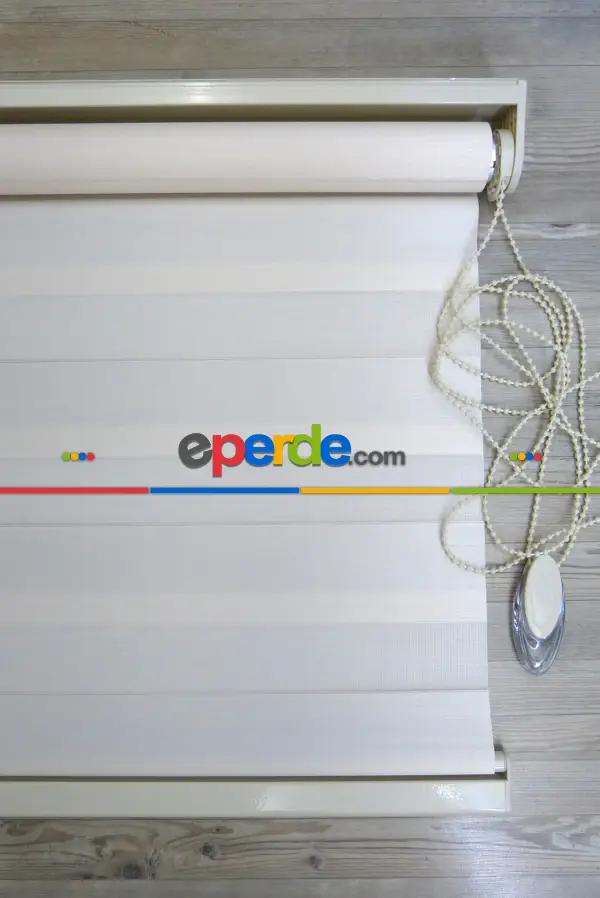 New Düz Zebra Perde- Krem Açık