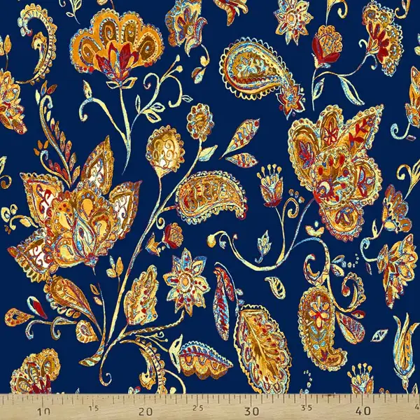 Çiçek Desenli Fon Perde Evm787 Kumaşı Kalındır Duck Bezi Değildir- Beyaz-Hardal Sarısı