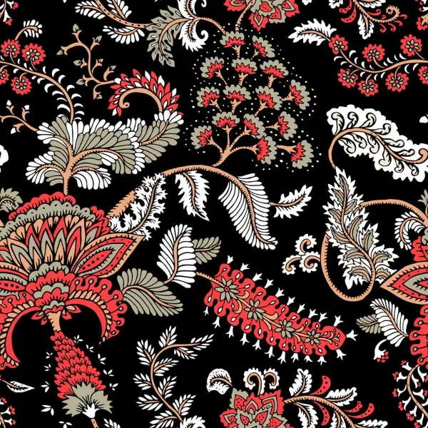 Çiçek Desenli Fon Perde Evm837 Kumaşı Kalındır Duck Bezi Değildir- Siyah-Beyaz