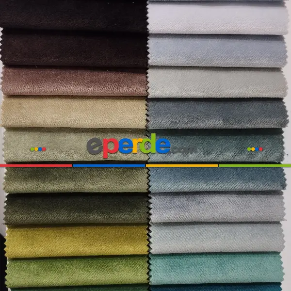 Yatak Odası Fon Perde - Kadife Dokuma Yarı Mat Kadife Renkli Fon Perde Çok Renkli - Dar Enli Kalın Kadife Perde