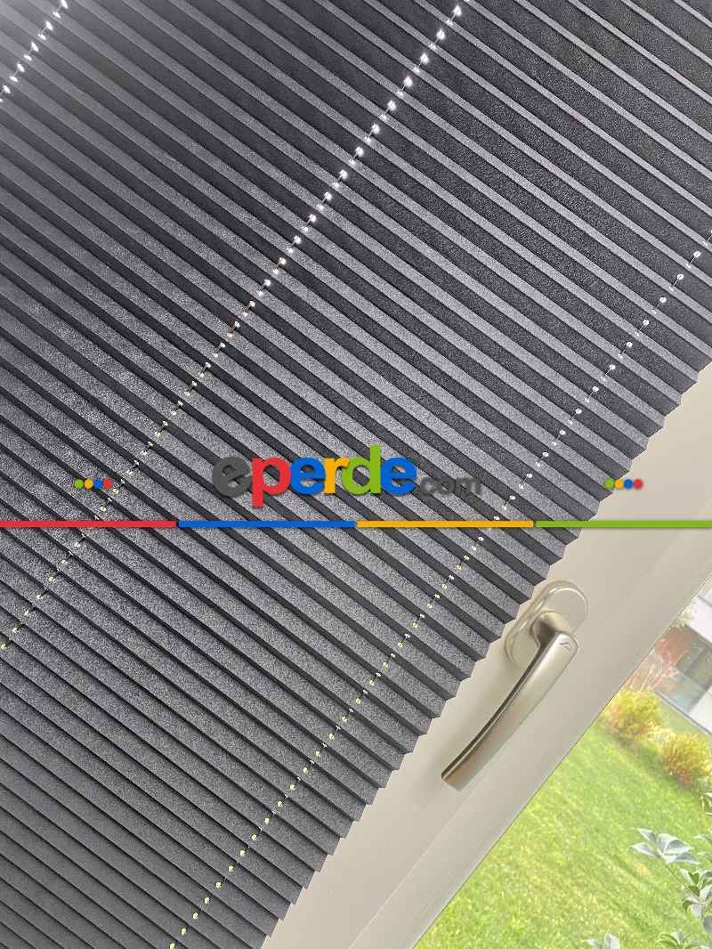 Mutfak - Plisel Perde, Füme Blackout Serisi Cam Balkon Perdesi 1. Kalite Matkapsız Montaj Yaylı Sistem