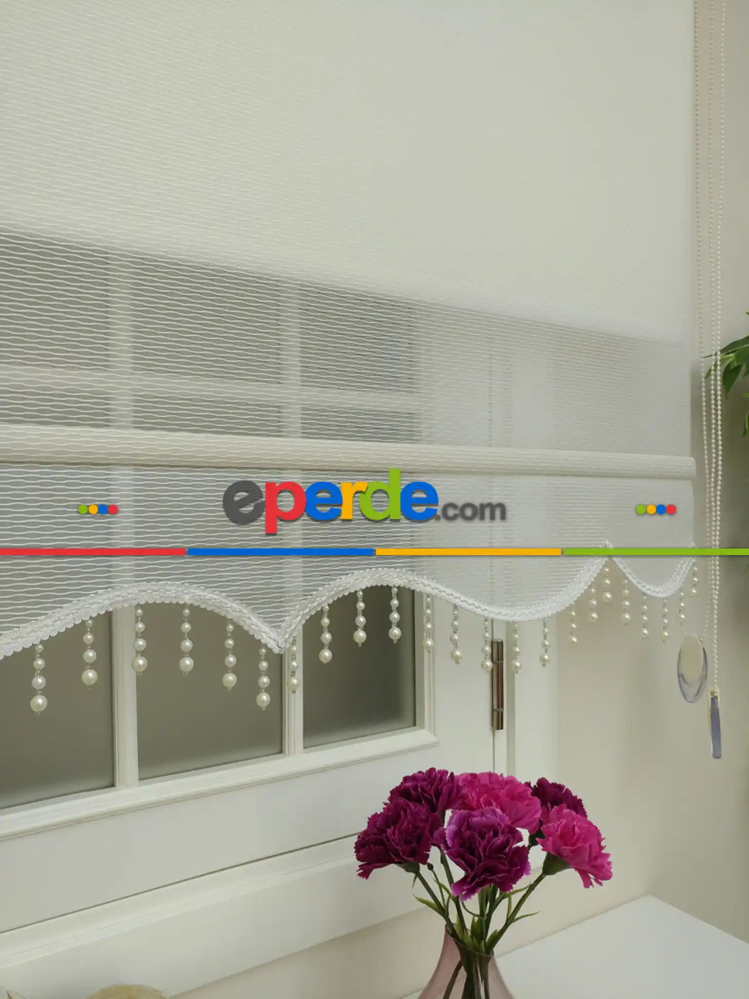 Yatak Odası - Tül Stor Perde - Yeni Sezon !! Çiftli Sistem Tül Ve Stor Perde - Boğma Tül- Ekru