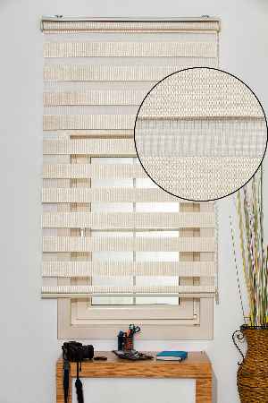 Mutfak Zebra Perde Düz Seri- Krem