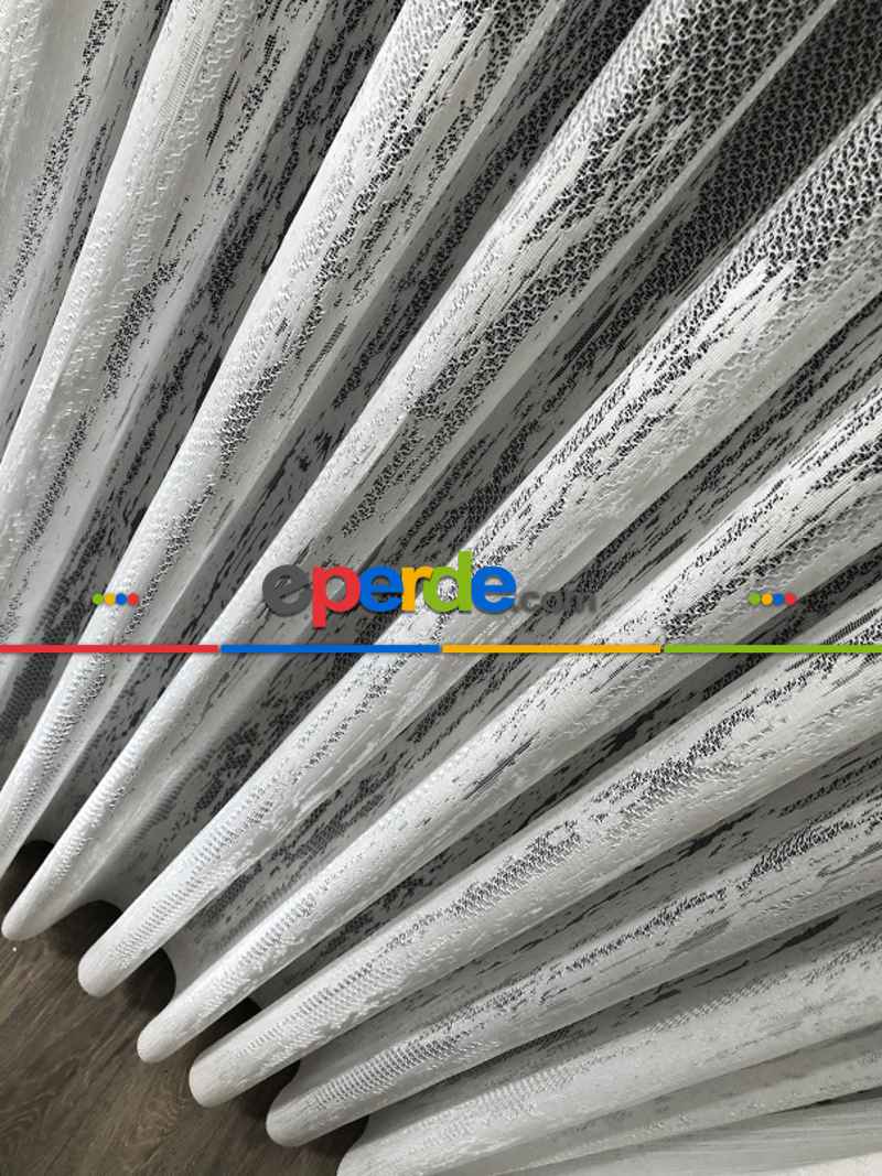 Alev Desen Tül Perde Tek Kanat - Ekru