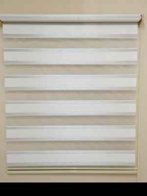 Pliseli Zebra Perde Gümüş Simli - Beyaz