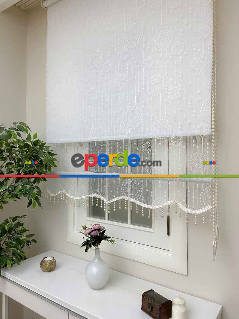 Çiftli Sistem Tül Stor Perde Ve Stor Perde- Ekru